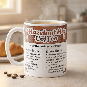 Mug Recette de Latte au Café Noisette, Confort Douille