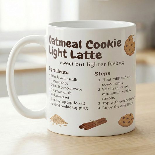 Mug Recette de Latte au Cookie d'Avoine Sucré