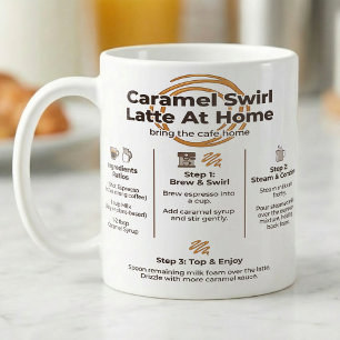 Mug Recette de Latte Caramel, Étapes de Café à la Mais