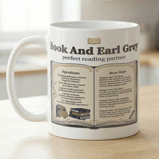 Mug Recette de livre et de thé Earl Grey