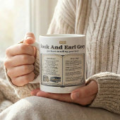 Mug Recette de livre et de thé Earl Grey