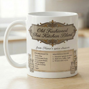 Mug Recette de mélange d'épices Chai Étiquette de gard