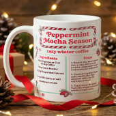 Mug Recette de Mocha à la Menthe Poivrée d'Hiver