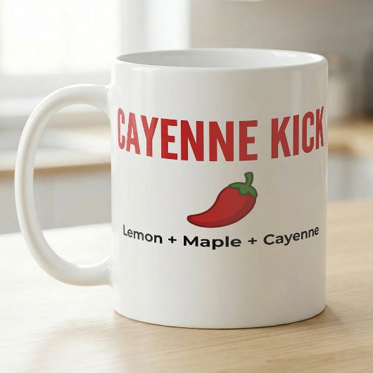 Mug Recette de sirop d'érable au citron Cayenne Kick