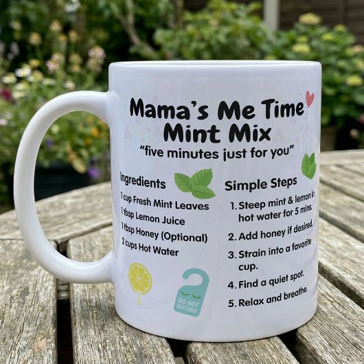 Mug Recette de thé à la menthe pour une mini-pause mam