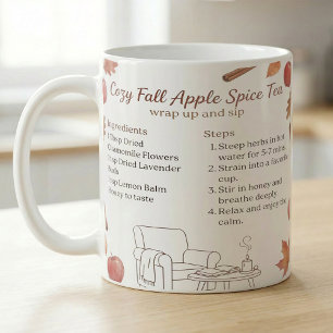 Mug Recette de thé aux pommes épicées d'automne