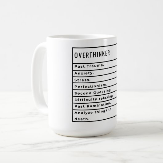 Mug Recette Overthinker (Devant gauche)