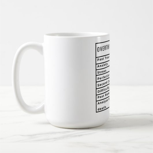 Mug Recette Overthinker (Gauche)