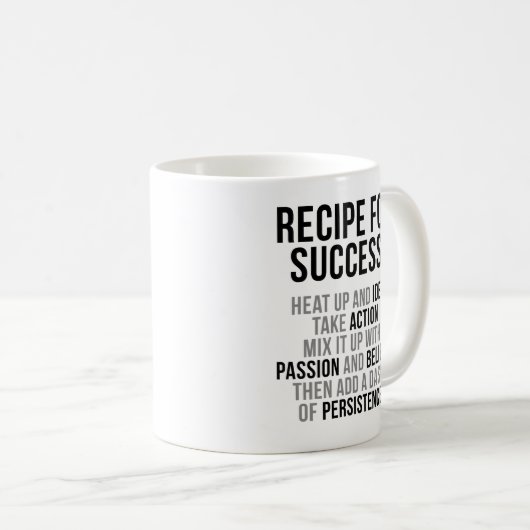 Mug Recette pour succès (Devant droit)