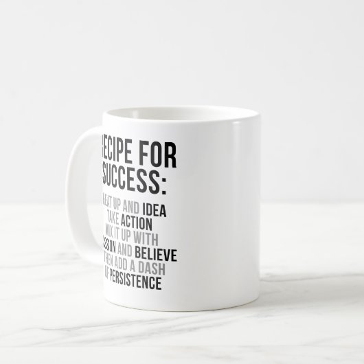 Mug Recette pour succès (Devant gauche)