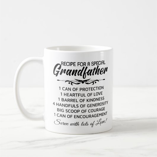 Mug Recette pour un grand-père spécial - Grand-père Mu (Gauche)