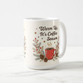 Mug Réchauffez-vous, c'est la saison du café (Devant droit)