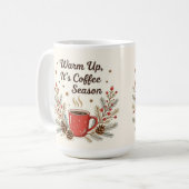 Mug Réchauffez-vous, c'est la saison du café (Devant gauche)