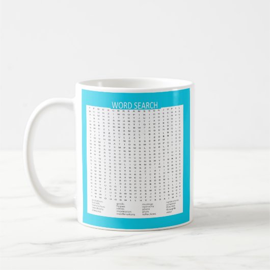 Mug Recherche de mots simple sur une bordure de couleu (Gauche)
