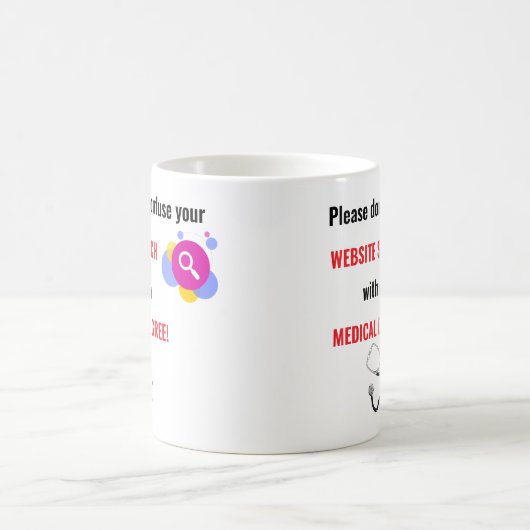 Mug Recherche De Site Web Modifiable Et Degré Médicale (Centre)