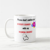 Mug Recherche De Site Web Modifiable Et Degré Médicale (Gauche)