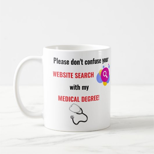 Mug Recherche De Site Web Modifiable Et Degré Médicale (Gauche)