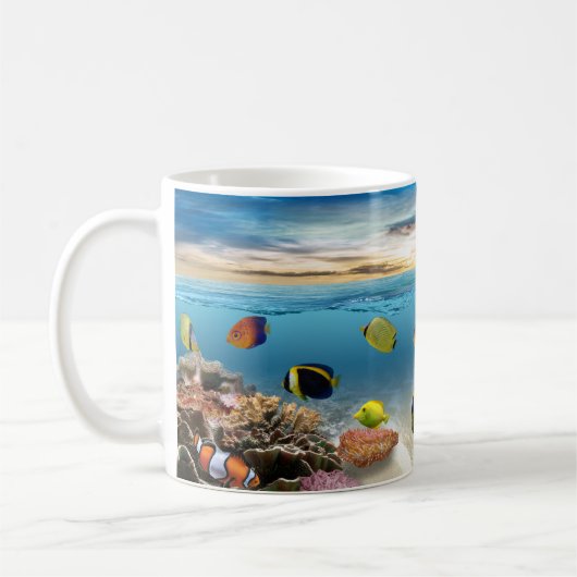 Mug Récif De Corail Sous-Marin Avec Poisson Tropical (Gauche)
