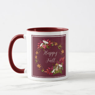 Mug Récolte automnale nature avec texte personnalisabl