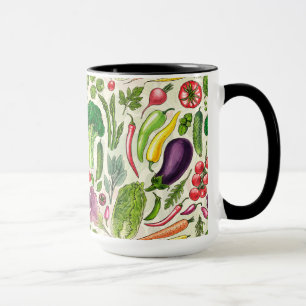 Mug Récolte de légumes et d'herbes sur le blanc