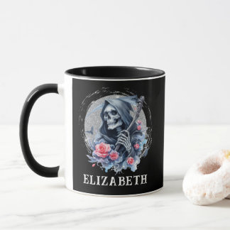 Mug Récolte Personnalisée de Faucheur Floral Pailleté