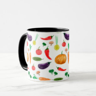 Mug Récolter légumes tomate poivre carotte champignon