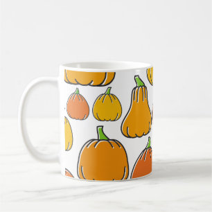 Mug récoltes citrouilles, motifs de légumes saisonnier