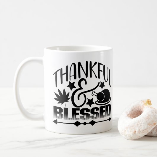 Mug Reconnaissant & Bénis (Avec donut)