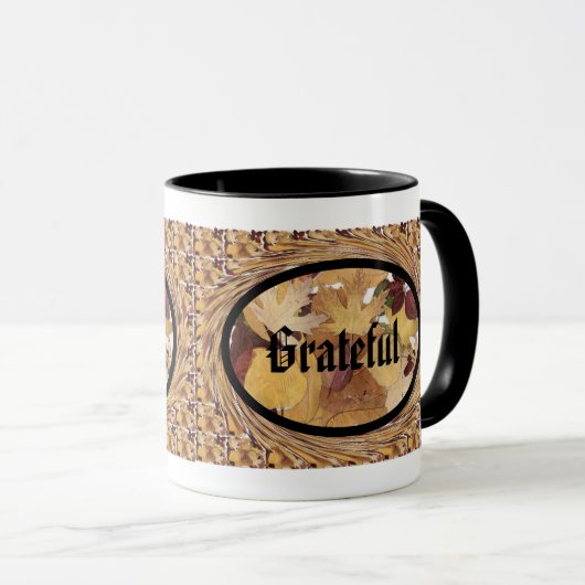 Mug Reconnaissant les feuilles d'automne dans les cadr (Devant droit)