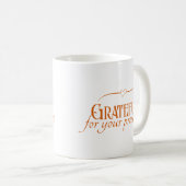 Mug "Reconnaissant pour votre présence" Orange Typogra (Devant droit)