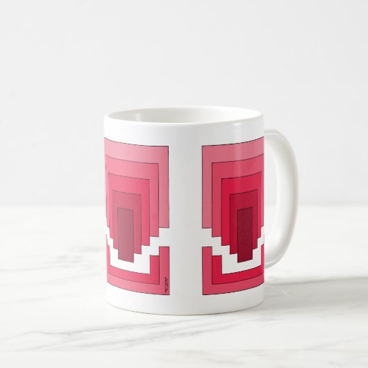 Mug Rectangle Abstrait en rouge (Devant droit)