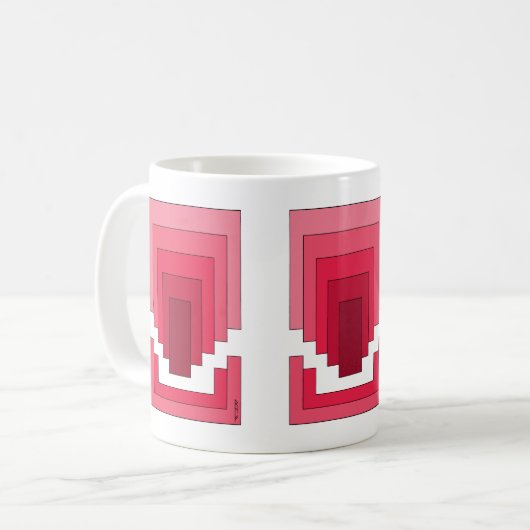 Mug Rectangle Abstrait en rouge (Devant gauche)
