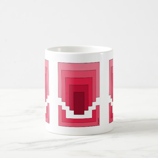 Mug Rectangle Abstrait en rouge (Centre)
