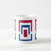 Mug Rectangle Abstrait en rouge, blanc et bleu (Centre)