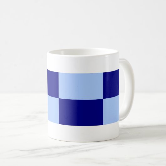 Mug Rectangles bleu clair et bleu foncé (Devant droit)