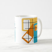 Mug Rectangles de grille (Devant droit)