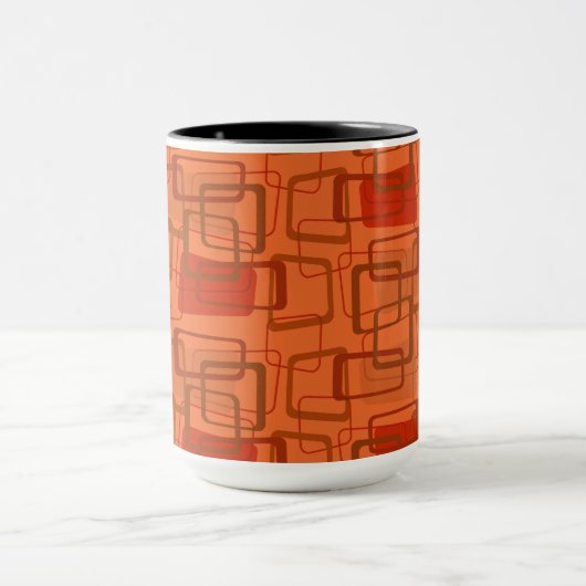 Mug Rectangles graphiques orange modernes du milieu du (Centre)