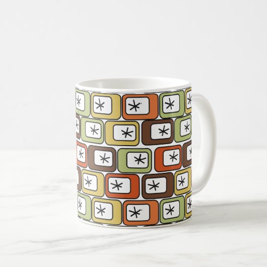 Mug Rectangles rétro avec Starbursts (Devant droit)