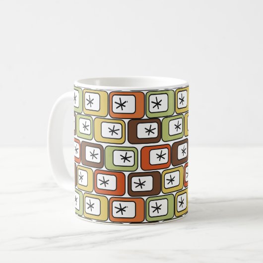 Mug Rectangles rétro avec Starbursts (Devant gauche)