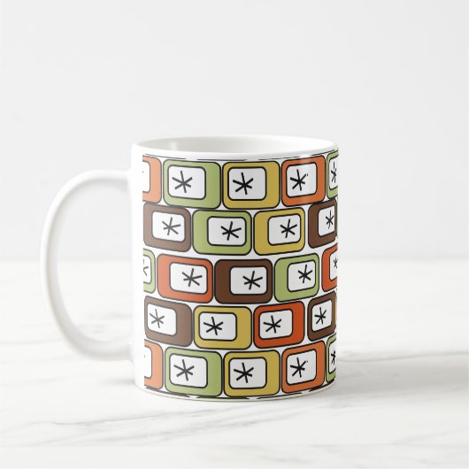 Mug Rectangles rétro avec Starbursts (Gauche)