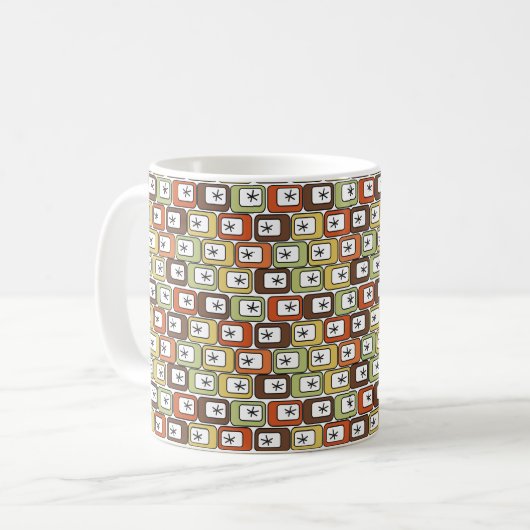 Mug Rectangles rétro avec Starbursts (Devant gauche)