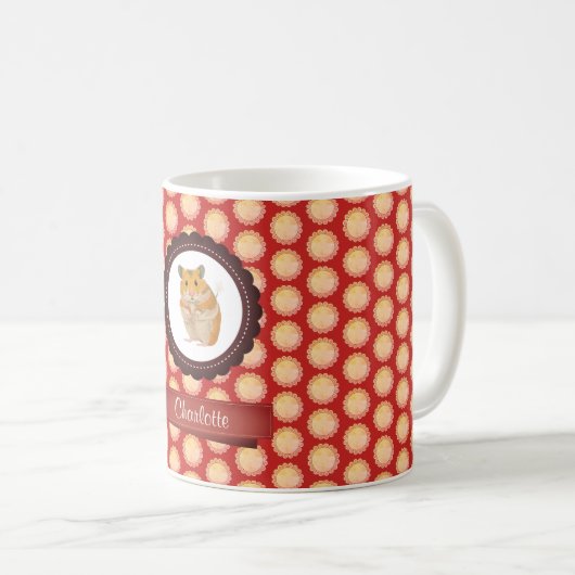 Mug Red Ajouter Votre Nom Hamster (Devant droit)
