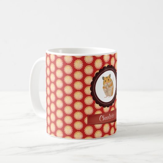 Mug Red Ajouter Votre Nom Hamster (Devant gauche)