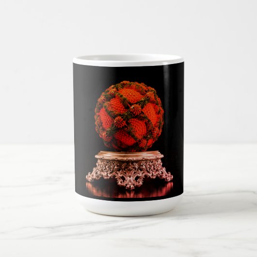 Mug Red And Black Mandelbrot Sphere On Silver Pedestal (Centre)