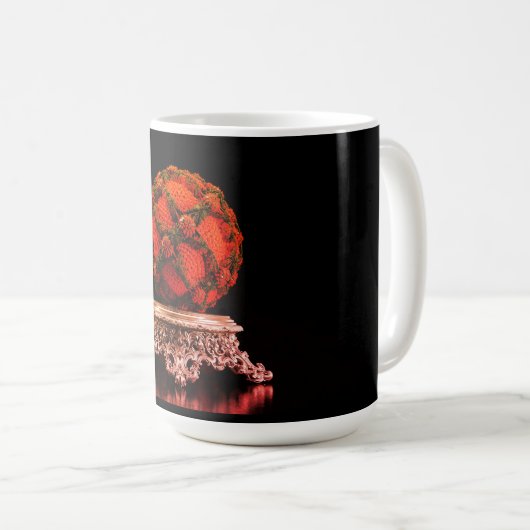 Mug Red And Black Mandelbrot Sphere On Silver Pedestal (Devant droit)