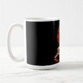 Mug Red And Black Mandelbrot Sphere On Silver Pedestal (Gauche)
