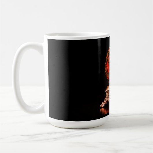 Mug Red And Black Mandelbrot Sphere On Silver Pedestal (Gauche)