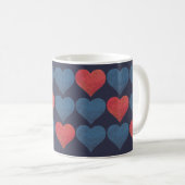 Mug Red and Blue Patterned Hearts (Devant droit)