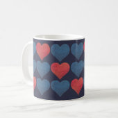 Mug Red and Blue Patterned Hearts (Devant gauche)