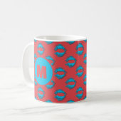 Mug Red and Blue XOXO Kissing Lips Personalized (Devant gauche)